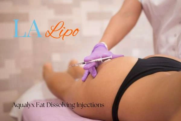 Woman having fat dissolving injections Greater London (Redbridge) on thighs