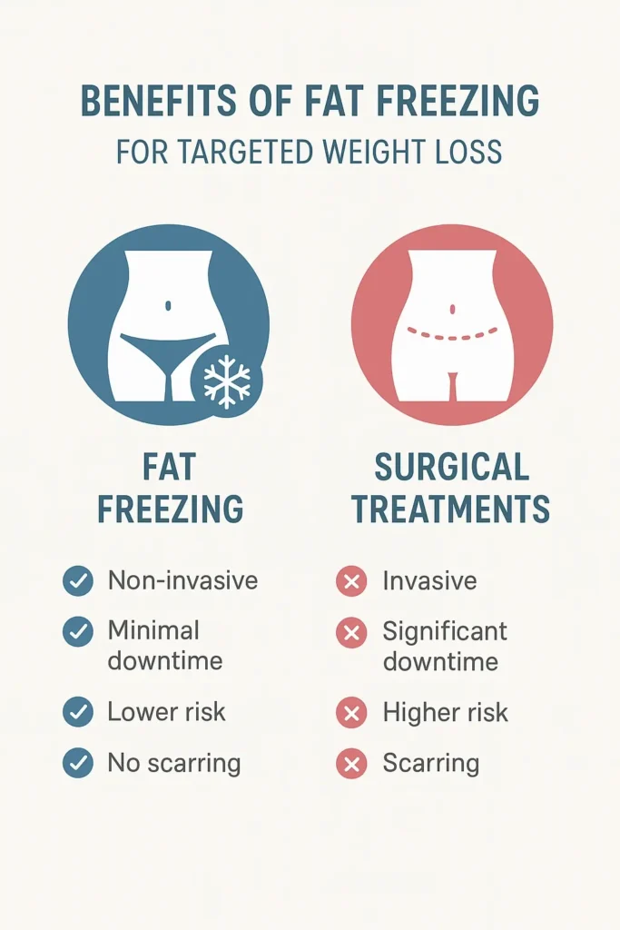 graphic showing the benefits of fat freezing Greater London (Redbridge)