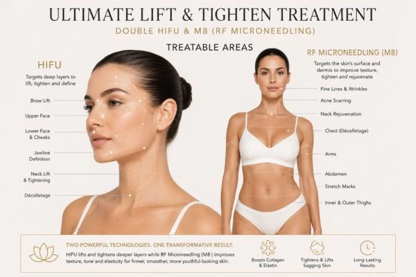 Areas of the body that can be treated - ultimate skin tighten treatment Greater London (Redbridge)